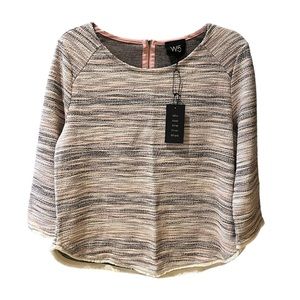 NEW Anthropologie W5 Fringed Hem Knit Pullover Sweater size S